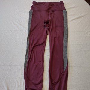AVIA MAROON AND GREY WORKOUT LEGGINGS SLIM FIT